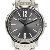 ブルガリ ソロテンポ 腕時計 ST35S クオーツ グレー文字盤 ステンレススチール メンズ BVLGARI 中古