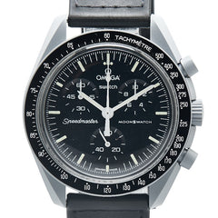 オメガ × Swatch スウォッチ スピードマスター ミッション トゥ ムーン 腕時計 SO33A100 クオーツ ブラック文字盤 ナイロン バイオセラミック メンズ OMEGA 【中古】