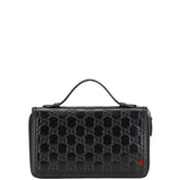 グッチ グッチシマ シェリー ラウンドジップウォレット 長財布 269888 ブラック レザー レディース GUCCI 【中古】