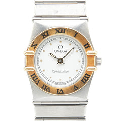 オメガ コンステレーション 腕時計 クオーツ ホワイト文字盤 ステンレススチール メッキ レディース OMEGA 【中古】
