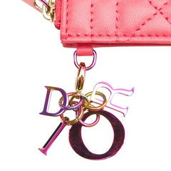 ディオール カナージュ カードケース ピンク レザー レディース Dior 【中古】