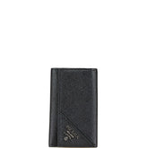 プラダ ロゴ サフィアーノ キーケース ブラック レザー レディース PRADA 【中古】
