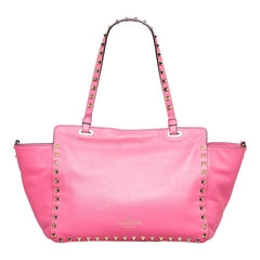 ヴァレンティノ ロックスタッズ ハンドバッグ ショルダーバッグ 2WAY ピンク レザー レディース VALENTINO 【中古】