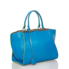 フェンディ トロワジュール ハンドバッグ ショルダーバッグ 2WAY 8BH279 ブルー レザー レディース FENDI 【中古】