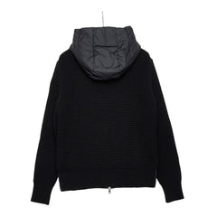 モンクレール CARDIGAN TRICOT ダウン カーディガン ジップパーカー サイズM ブラック グレー ポリエステル ウール カシミヤ ダウン フェザー レディース MONCLER 【中古】