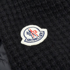 モンクレール CARDIGAN TRICOT ダウン カーディガン ジップパーカー サイズM ブラック グレー ポリエステル ウール カシミヤ ダウン フェザー レディース MONCLER 【中古】