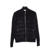 モンクレール TRICOT CARDIGAN コーデュロイ ニット カーディガン ジャケット サイズL ブラック コットン ポリエステル ポリウレタン ウール ナイロン ダウン フェザー メンズ MONCLER 【中古】