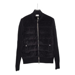 モンクレール TRICOT CARDIGAN コーデュロイ ニット カーディガン ジャケット サイズL ブラック コットン ポリエステル ポリウレタン ウール ナイロン ダウン フェザー メンズ MONCLER 【中古】