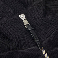 モンクレール TRICOT CARDIGAN コーデュロイ ニット カーディガン ジャケット サイズL ブラック コットン ポリエステル ポリウレタン ウール ナイロン ダウン フェザー メンズ MONCLER 【中古】