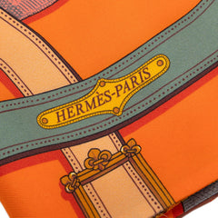 エルメス マキシツイリー CAVALCADOUR カヴァルカドゥール スカーフ オレンジ マルチカラー シルク レディース HERMES 【中古】