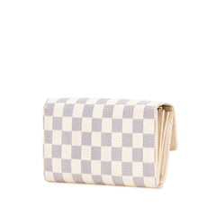 ルイ ヴィトン ダミエ アズール ポルトフォイユ サラ 長財布 N61735 ホワイト PVC レザー レディース LOUIS VUITTON 【中古】