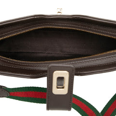 グッチ GGキャンバス ムーンサイド ハンドバッグ ワンショルダー 786015 ベージュ ブラウン キャンバス レザー レディース GUCCI 中古