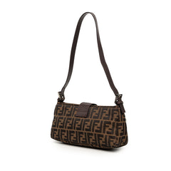 フェンディ ズッカ マンマバケット ワンショルダーバッグ ハンドバッグ ブラウン キャンバス レザー レディース FENDI 【中古】