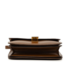 セリーヌ クラシックボックス ミディアム ショルダーバッグ ブラウン レザー レディース CELINE 【中古】