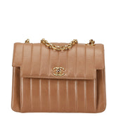 シャネル マドモアゼル ココマーク チェーン ショルダーバッグ ブラウン ラムスキン レディース CHANEL 【中古】