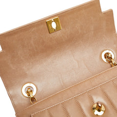 シャネル マドモアゼル ココマーク チェーン ショルダーバッグ ブラウン ラムスキン レディース CHANEL 【中古】