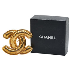 シャネル マトラッセ ココマーク ラージ ブローチ ゴールド メッキ レディース CHANEL 【中古】
