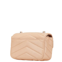 シャネル シェブロン ココマーク チェーン ショルダーバッグ ベージュ シルバー キャビアスキン レディース CHANEL 【中古】
