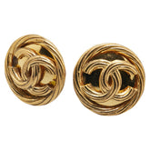 シャネル ヴィンテージ ココマーク ラウンド イヤリング ゴールド メッキ レディース CHANEL 【中古】