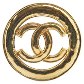 シャネル ヴィンテージ ココマーク ラウンド サークル ブローチ ゴールド メッキ レディース CHANEL 【中古】