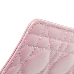 ディオール レディディオール カナージュ カードケース フラグメントケース ピンク レザー レディース Dior 【中古】