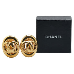 シャネル ヴィンテージ オーバル ココマーク イヤリング ゴールド メッキ レディース CHANEL 【中古】