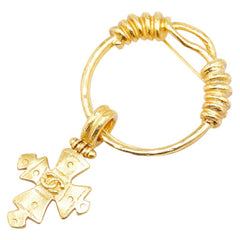 シャネル ヴィンテージ ココマーク クロス 十字架 ブローチ ゴールド メッキ レディース CHANEL 【中古】