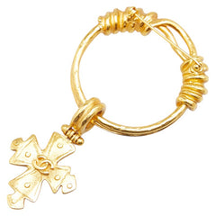 シャネル ヴィンテージ ココマーク クロス 十字架 ブローチ ゴールド メッキ レディース CHANEL 【中古】