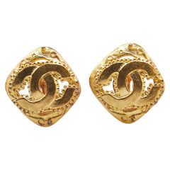 シャネル ヴィンテージ ココマーク ひし形 イヤリング ゴールド メッキ レディース CHANEL 【中古】