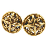 シャネル ヴィンテージ ココマーク ラウンド イヤリング ゴールド メッキ レディース CHANEL 【中古】