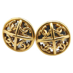 シャネル ヴィンテージ ココマーク ラウンド イヤリング ゴールド メッキ レディース CHANEL 【中古】