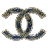 シャネル ココマーク パイソン ブローチ ゴールド ブラック メッキ レジン レディース CHANEL 【中古】