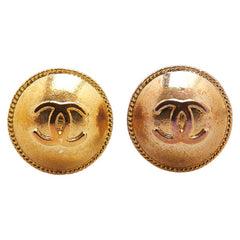 シャネル ヴィンテージ ココマーク ラウンド イヤリング ゴールド メッキ レディース CHANEL 【中古】