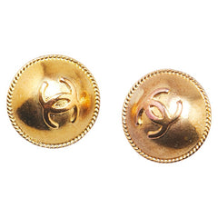 シャネル ヴィンテージ ココマーク ラウンド イヤリング ゴールド メッキ レディース CHANEL 【中古】