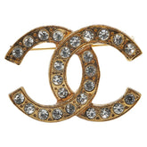 シャネル ココマーク ラインストーン ブローチ ゴールド メッキ レディース CHANEL 【中古】