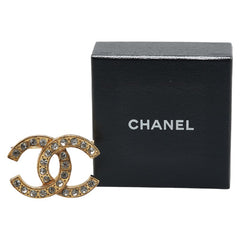 シャネル ココマーク ラインストーン ブローチ ゴールド メッキ レディース CHANEL 【中古】