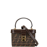 フェンディ ズッカ ハンドバッグ バニティバッグ ショルダーバッグ 2WAY ブラウン キャンバス レザー レディース FENDI 【中古】