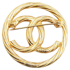 シャネル ココマーク ラウンド ブローチ ゴールド メッキ レディース CHANEL 【中古】