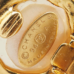 シャネル ヴィンテージ ココマーク スイング イヤリング ゴールド メッキ フェイクパール レディース CHANEL 【中古】