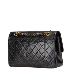 シャネル ココマーク マトラッセ25 ダブルフラップ チェーン ショルダーバッグ ブラック ラムスキン レディース CHANEL 【中古】