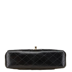 シャネル ココマーク マトラッセ25 ダブルフラップ チェーン ショルダーバッグ ブラック ラムスキン レディース CHANEL 【中古】