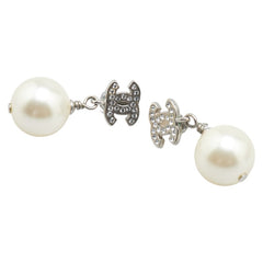 シャネル ココマーク ラインストーン スイング ピアス シルバー メタル フェイクパール レディース CHANEL 【中古】