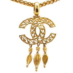 シャネル ヴィンテージ ココマーク スイング ロングネックレス メッキ レディース CHANEL 【中古】