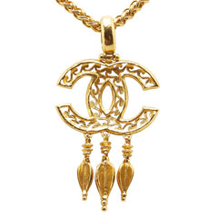 シャネル ヴィンテージ ココマーク スイング ロングネックレス メッキ レディース CHANEL 【中古】