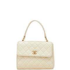 シャネル ココマーク マトラッセ ミニハンドバッグ ベージュ レザー レディース CHANEL 【中古】