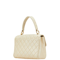 シャネル ココマーク マトラッセ ミニハンドバッグ ベージュ レザー レディース CHANEL 【中古】