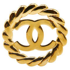 シャネル ヴィンテージ ココマーク ラウンド サークル ブローチ ゴールド メッキ レディース CHANEL 【中古】