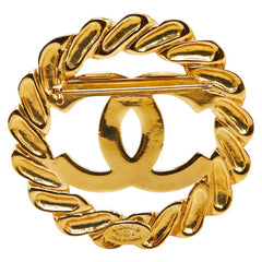 シャネル ヴィンテージ ココマーク ラウンド サークル ブローチ ゴールド メッキ レディース CHANEL 【中古】