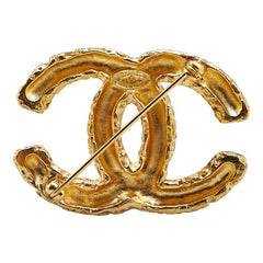 シャネル ヴィンテージ ココマーク ヨウガン 溶岩 ブローチ ゴールド メッキ レディース CHANEL 【中古】