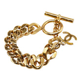 シャネル ココマーク ブレスレット 喜平 ゴールド メッキ レディース CHANEL 【中古】